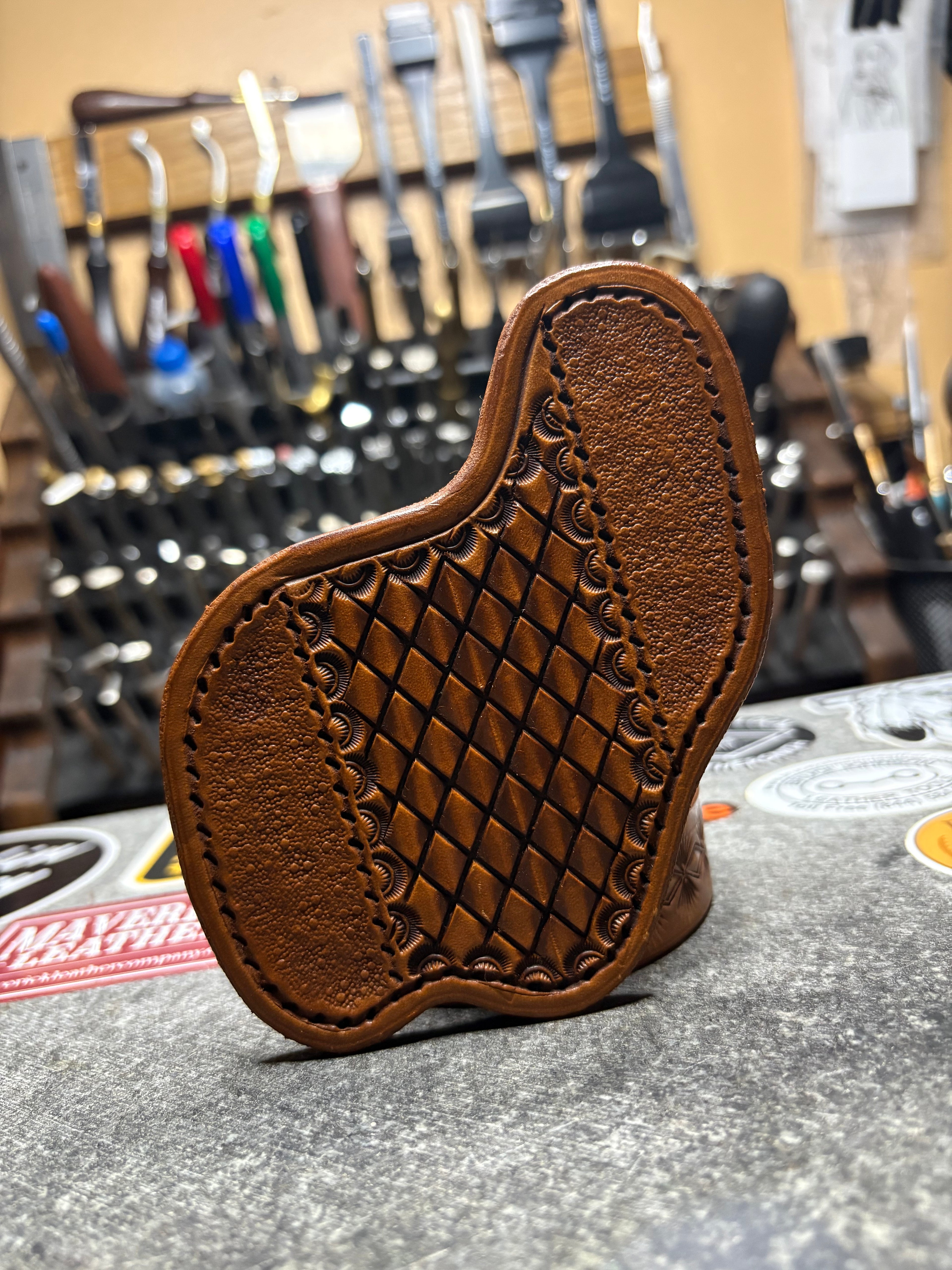 Case Trapper Knife Sheath - Right Hand Carry - Hand Tooled